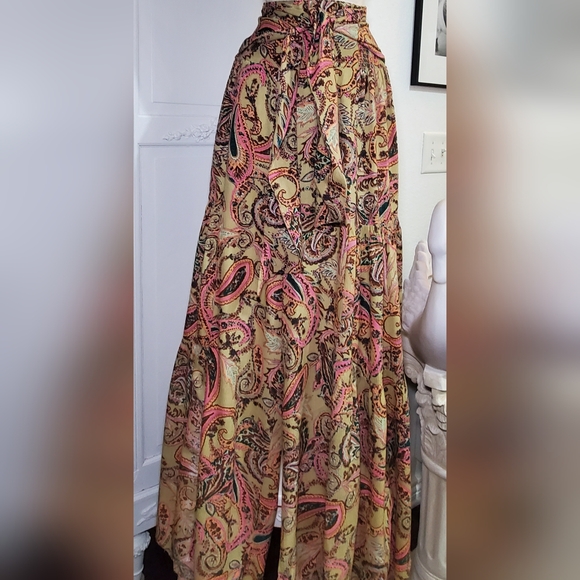Free People One "ALOHA" Flowy PALLAZO High Waist Pants L Large - Picture 9 of 10
